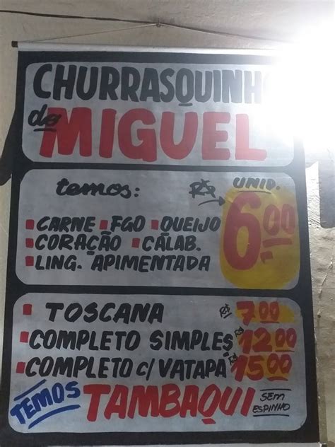 Menu Em CHURRASQUINHO DO MIGUEL Restaurante Porto Velho