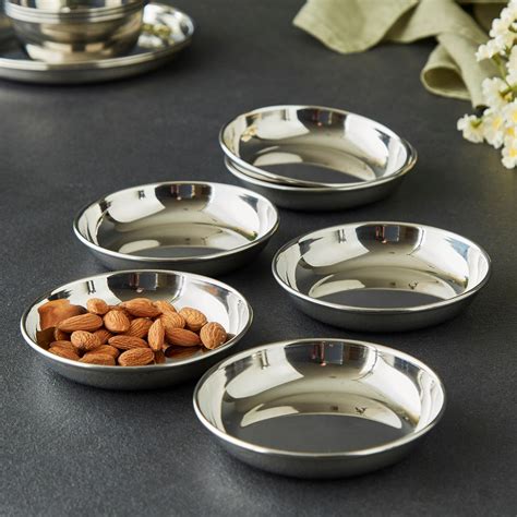 Buy Corsica Aristo Set Of Stainless Steel Halwa Plates Cm From