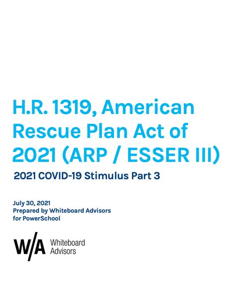 COVID 19 Stimulus Part 3 H R 1319 American Rescue Plan Act Of 2021