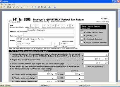 Payroll Software Small Business-Form 941 Preview.