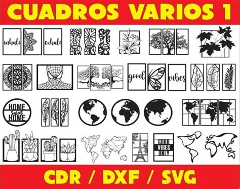 Pack De Vectores Corte Laser Cuadros Varios Tripticos