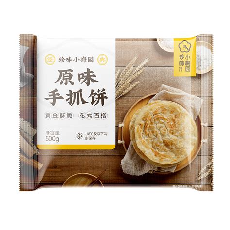 珍味小梅园老上海葱香味手抓饼500g4袋葱油千层饼半成品早餐饼虎窝淘