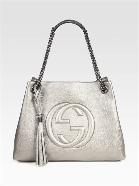 Gucci Soho Leather Shoulder Bag In Metallic Lyst