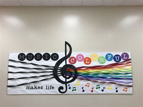 Elementary Music Room Bulletin Board Music Makes Life Colorful