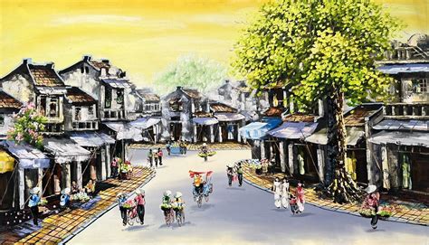 Hanois Old Quarter 100 Hand Painted Oil Painting Oil Paintings