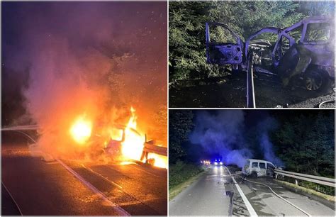 Foto Automobil Planuo Nakon Udara U Ogradu U Potpunosti Je Izgorio