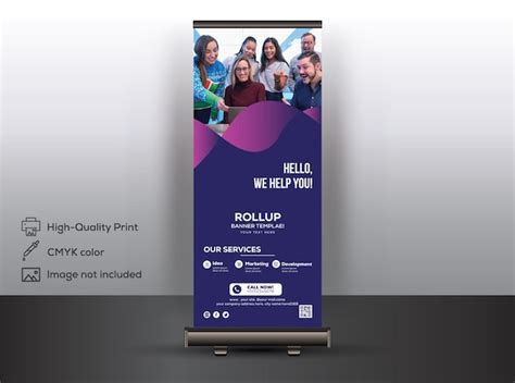 Abstrakte Rollup Banner Design Vorlagen Premium Vektor