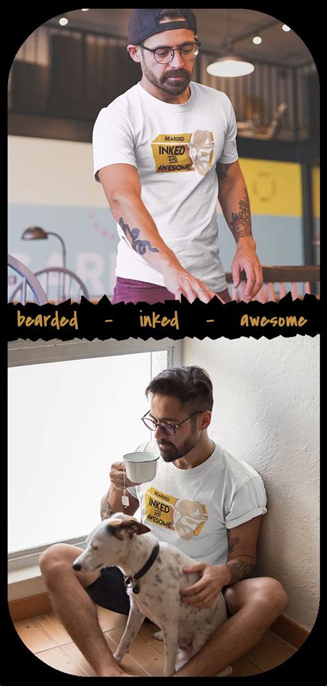 Bart Tattoo Awesome T Towiert Inked Beard Geschenk M Nner Premium T