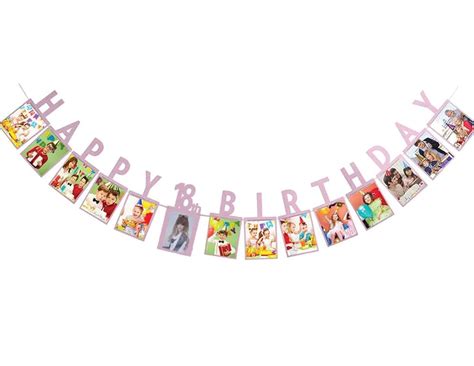 18th Birthday Photo Banner, 18th Birthday Pink Banner, Girls 18th Party ...