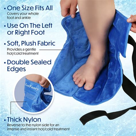 LotFancy Foot Ankle Ice Pack Wrap With Strap Large Hot Cold Pack For