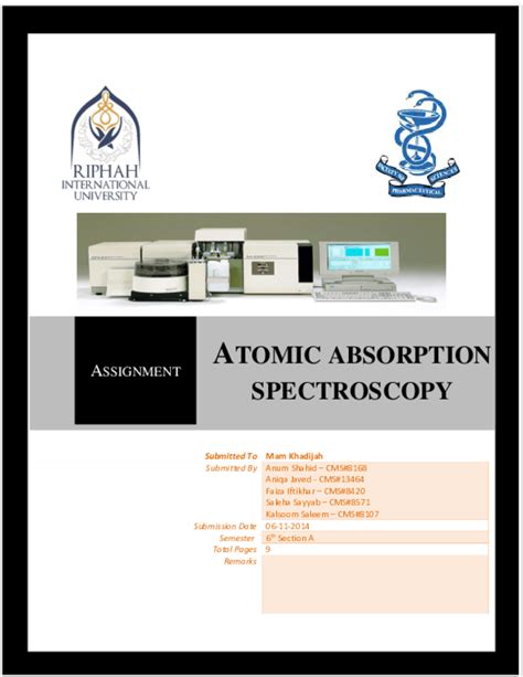 Pdf Atomic Absorption Spectroscopy