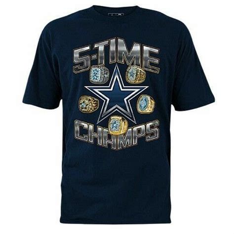 Dallas Cowboys 5 Time Super Bowl Champs Rings Shirt Adult Medium Ship