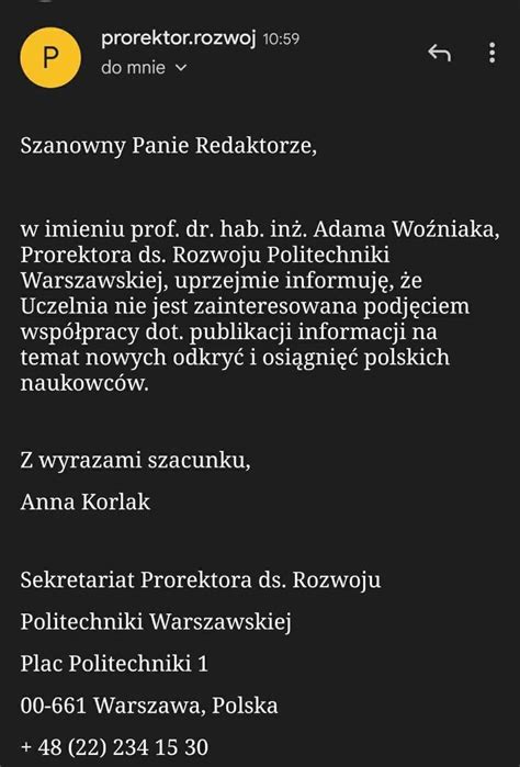 Maciej Kawecki on Twitter Krótki i konkretny Twitt do Politechniki