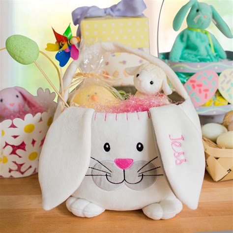 Embroidered Plush Easter Basket GiftsForYouNow