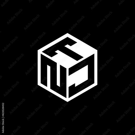 Njt Letter Logo Design With Black Background In Illustrator Cube Logo