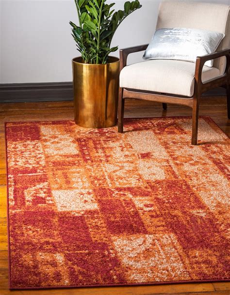 Terracotta 5' x 8' Equinox Rug | Rugs.com