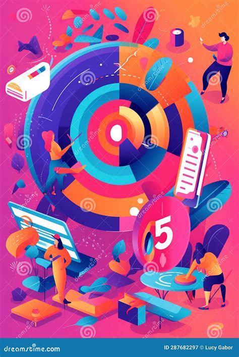 Content Marketing Drawing Vibrantly Illustration Stock Illustration ...