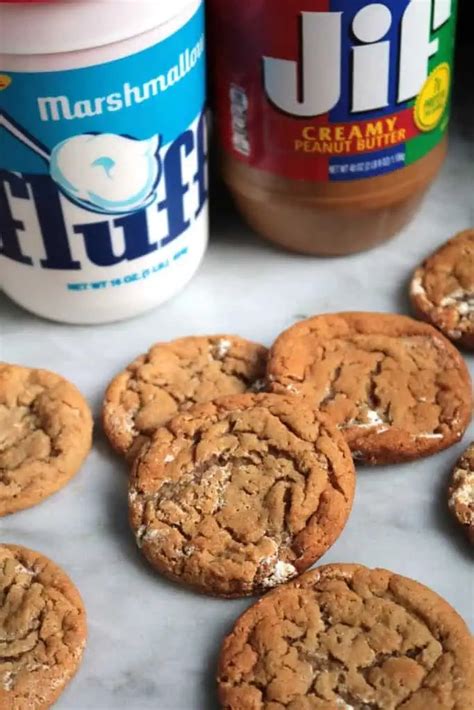 Peanut Butter Marshmallow Fluff Cookies Fluffernutter