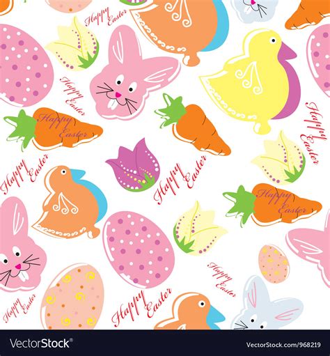 Colorful Easter Seamless Pattern Background Vector Image