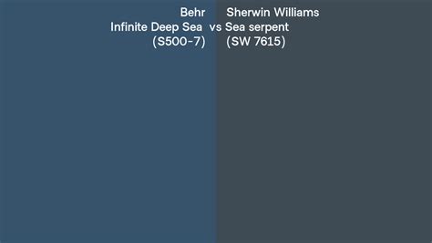 Behr Infinite Deep Sea S500 7 Vs Sherwin Williams Sea Serpent SW