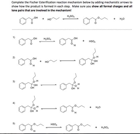 Oneclass Complete The Fischer Esterification Reaction Mechanism Below