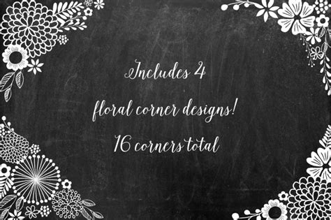 Chalkboard Floral Design Kit Ai Png By Birdiy Design Thehungryjpeg