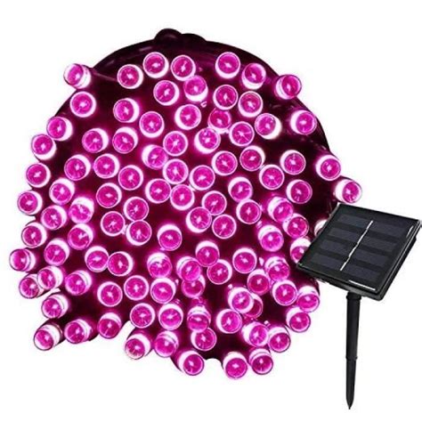 Guirlande Solaire 100 LED Blanches Ballon Lumière 8 Modes 12m