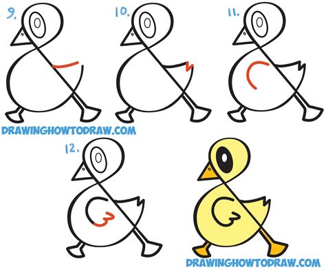 How To Draw A Cute Cartoon Duck From Ampersand Symbol Easy Step By