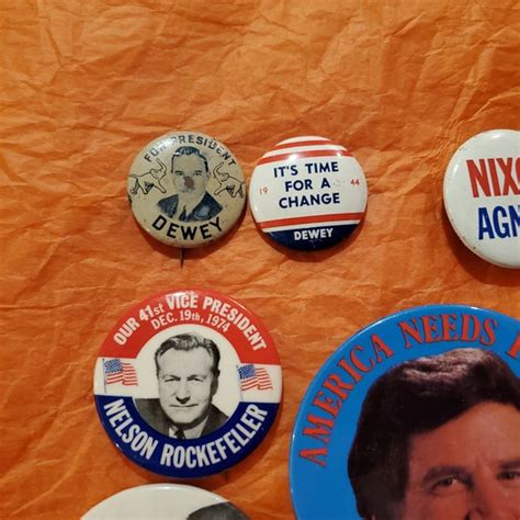 Vintage Political Pins Buttons Reagan Bush Kennedy Gem