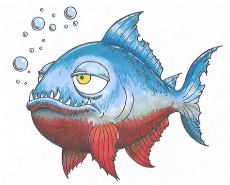 How To Draw A Piranha Cartoon Style The Drawing Journey