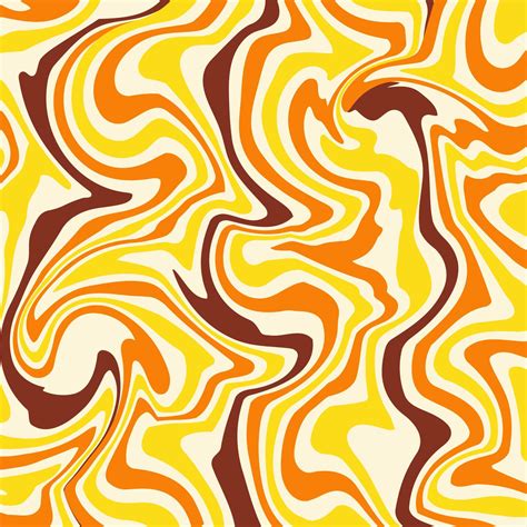 Wavy Swirl Square Background In Yellow Orange And Brown Colors Vector