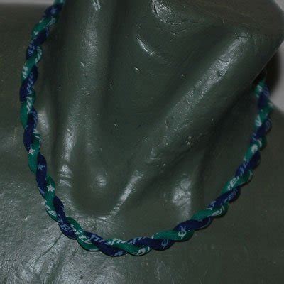 Phiten Titanium Tornado Necklace Green / Navy-White 19"