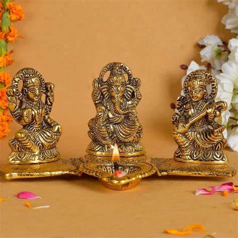 Brass Laxmi Ganesh Saraswati Statue, Home at Rs 300/piece in Jaipur ...