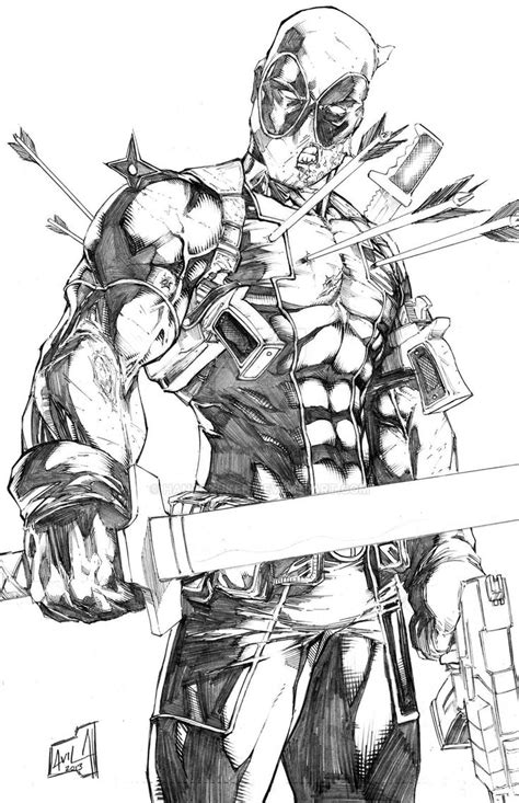 Deadpool 2013 Pencils By Hanzozuken On Deviantart Comic Art Sketch Deadpool Art Marvel Drawings