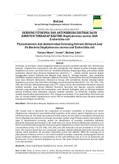 Jurnal Biologi Lingkungan Industri Kesehatan