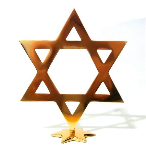 Estrela De Davi Grande Dourada Resgate Judaica