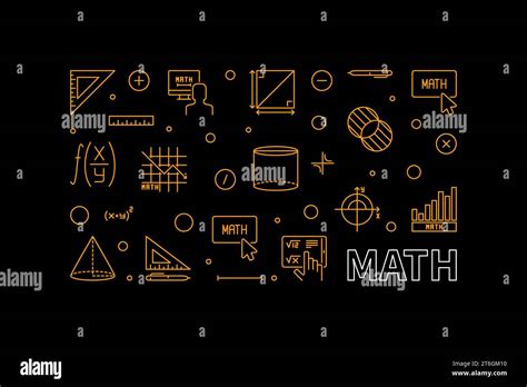 Math Vector Concept Outline Banner Mathematics Horizontal