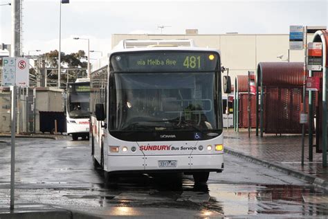 Sunbury Bus Service #17 3317AO departs Sunbury station on route 481 ...