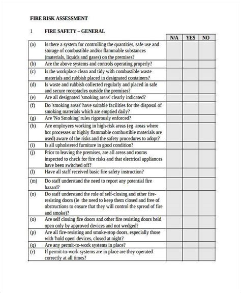 Free Sample Health And Safety Risk Assessment Forms In Pdf Ms Word