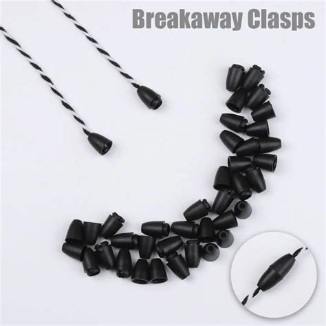 20pcs Black Necklace Jewelry Plastic Bead Barrel Connectors Lanyard