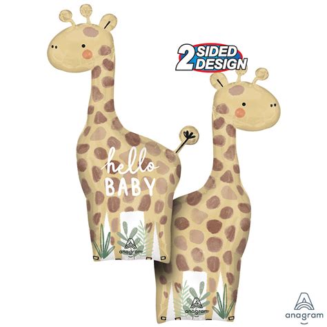 42 Inch Anagram Hello Baby Giraffe Foil Balloon 44923