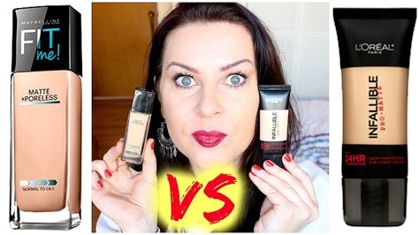 New Loreal Infallible Foundation Vs Maybelline Fit Me Matte And Poreless Comparison And