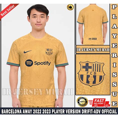 Jual JERSEY SEPAK BOLA PLAYER ISSUE BARCELONA AWAY 2022 2023 IMPORT DRI