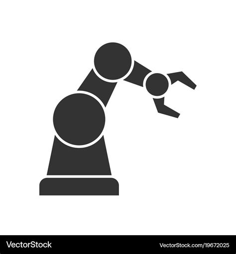 Robotic Arm Black Icon Royalty Free Vector Image