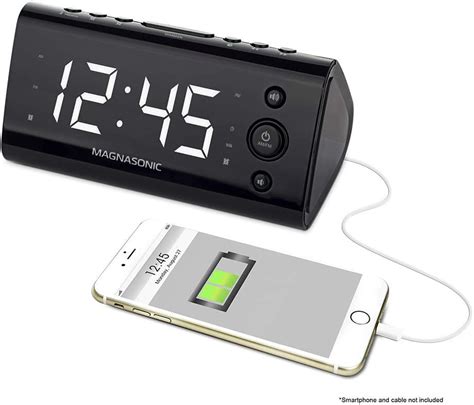 Magnasonic Alarm Clock Radio With Usb Charging For Smartphones And Tablets Includes Dual Alarm