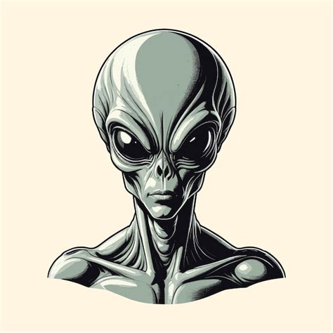 Premium Vector Alien Head Vector Illustration Hand Drawing Illustration