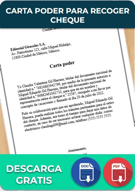 Carta Poder Para Recoger Paqueter A Ejemplos Y Formatos Word Pdf