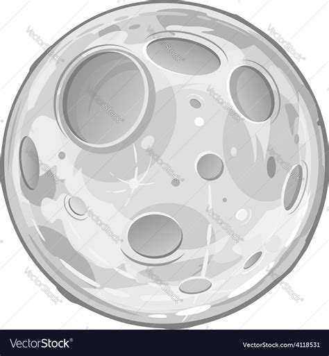 Full Moon Cartoon Royalty Free Vector Image Vectorstock