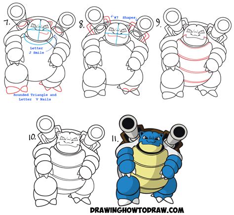 How to Draw Blastoise from Pokemon Easy Drawing Tutorial for Kids – How ...