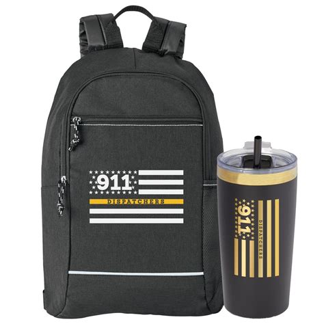 911 Dispatchers Flag Bayside Backpack And Gold Lasered Fremont Tumbler